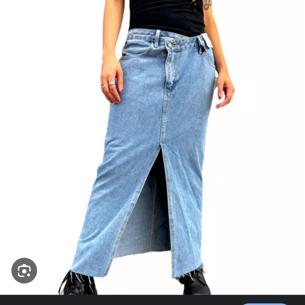 Happily gray Denim Maxi Skirt